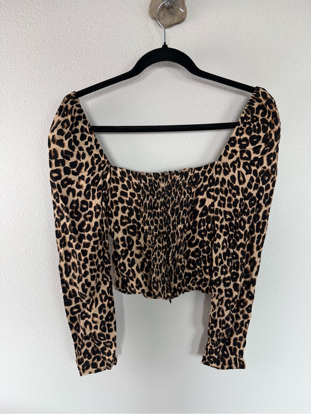 New Reformation Leo Demi Top Blouse Long Sleeve Smocked Women's Size 4 NWT - Picture 13 of 16